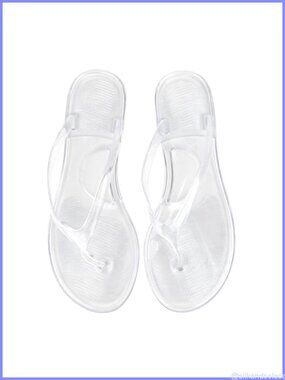 Women's Clear Jelly Flip Flops Thong Sandals Buckle Strap Beach
